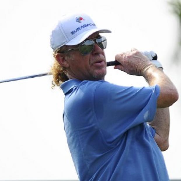 Congleton Guardian: Miguel Angel Jimenez was on top form on the first day of the EurAsia Cup (AP) Congleton Guardian: Miguel Angel Jimenez was on top form on the first day of the EurAsia Cup (AP)