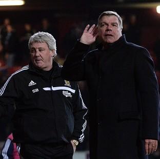 Congleton Guardian: Sam Allardyce, right, was unhappy with the full-time boos Congleton Guardian: Sam Allardyce, right, was unhappy with the full-time boos