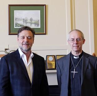 Congleton Guardian: The Archbishop of Canterbury Justin Welby as he met with actor Russell Crowe at Lambeth Palace Congleton Guardian: The Archbishop of Canterbury Justin Welby as he met with actor Russell Crowe at Lambeth Palace