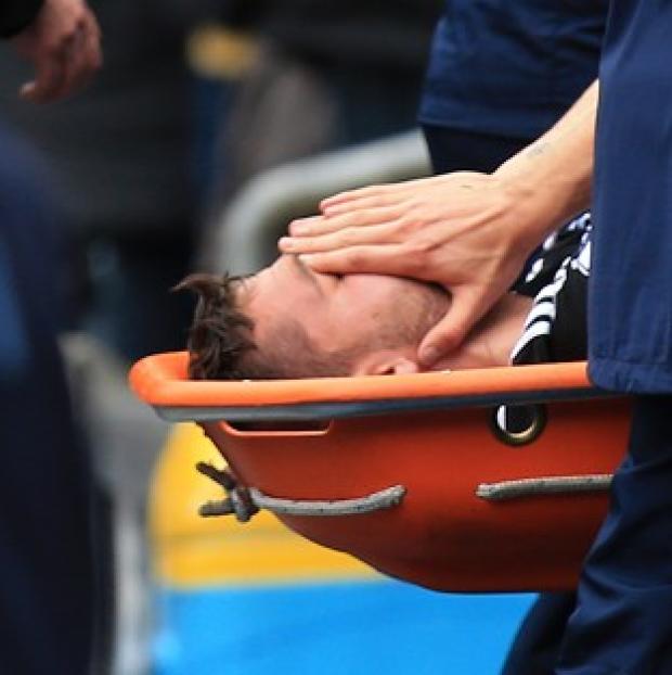 Congleton Guardian: Southampton's Jay Rodriguez is carried off on a stretcher after getting injured Congleton Guardian: Southampton's Jay Rodriguez is carried off on a stretcher after getting injured