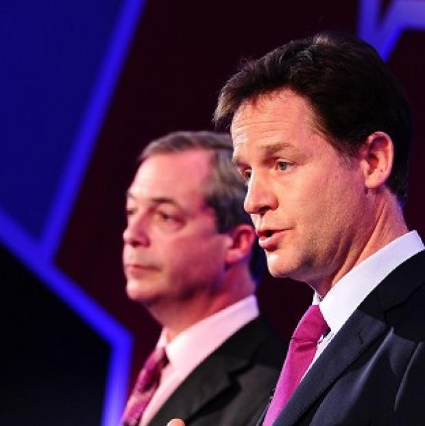 Congleton Guardian: Nigel Farage and Nick Clegg took part in TV debates about Europe Congleton Guardian: Nigel Farage and Nick Clegg took part in TV debates about Europe