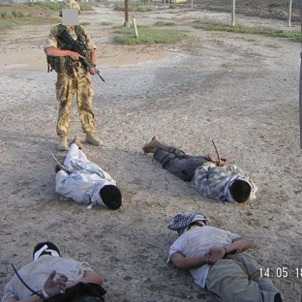 Congleton Guardian: This image of detained Iraqis being guarded by a British soldier was shown at the the Al-Sweady Inquiry Congleton Guardian: This image of detained Iraqis being guarded by a British soldier was shown at the the Al-Sweady Inquiry