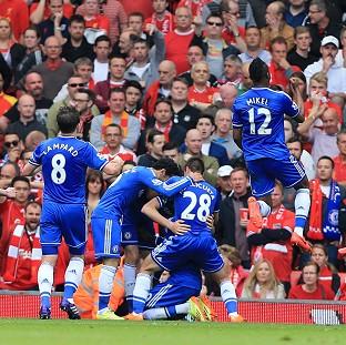 Congleton Guardian: Chelsea celebrate Demba Ba's opening goal Congleton Guardian: Chelsea celebrate Demba Ba's opening goal