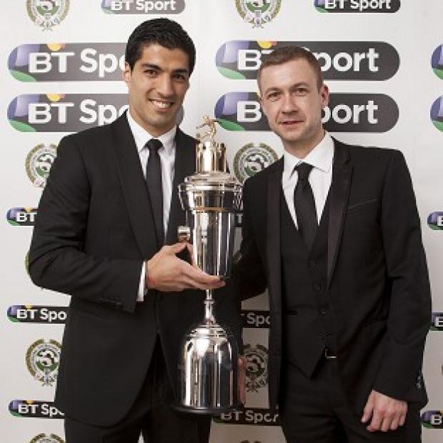 Congleton Guardian: Luis Suarez, left, won the Professional Footballers' Association's Player of the Year award on Sunday Congleton Guardian: Luis Suarez, left, won the Professional Footballers' Association's Player of the Year award on Sunday