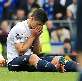 Congleton Guardian: Sergio Aguero suffered the injury against Everton Congleton Guardian: Sergio Aguero suffered the injury against Everton