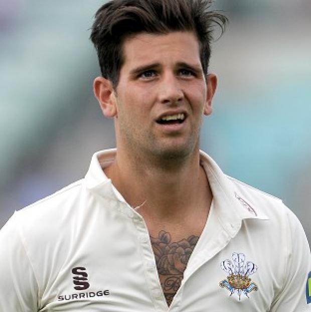 Congleton Guardian: Adam Riley prised out Jade Dernbach, pictured, to claim his ninth wicket of the match Congleton Guardian: Adam Riley prised out Jade Dernbach, pictured, to claim his ninth wicket of the match