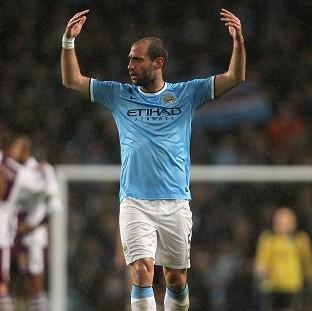 Congleton Guardian: Pablo Zabaleta hopes to be celebrating come 5pm on Sunday Congleton Guardian: Pablo Zabaleta hopes to be celebrating come 5pm on Sunday