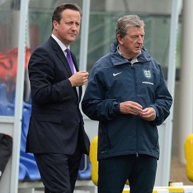 Congleton Guardian: David Cameron, left, met Roy Hodgson at Burton Congleton Guardian: David Cameron, left, met Roy Hodgson at Burton
