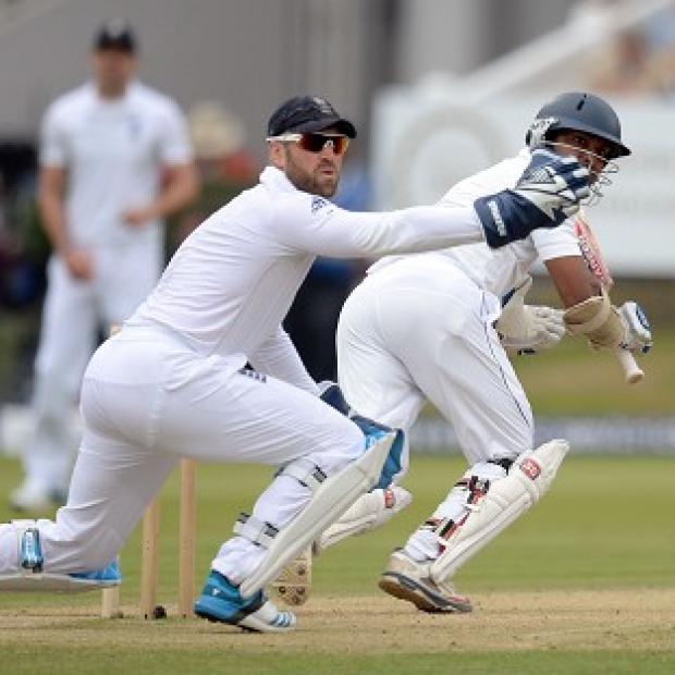 Congleton Guardian: Kumar Sangakkara, right, is in pursuit of his first Test century at Lord's Congleton Guardian: Kumar Sangakkara, right, is in pursuit of his first Test century at Lord's