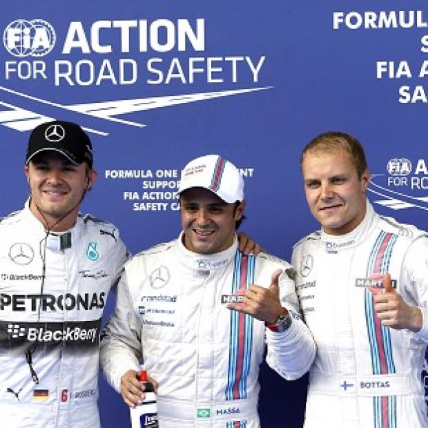 Congleton Guardian: Felipe Massa, centre, secured his first pole since 2008 (AP) Congleton Guardian: Felipe Massa, centre, secured his first pole since 2008 (AP)