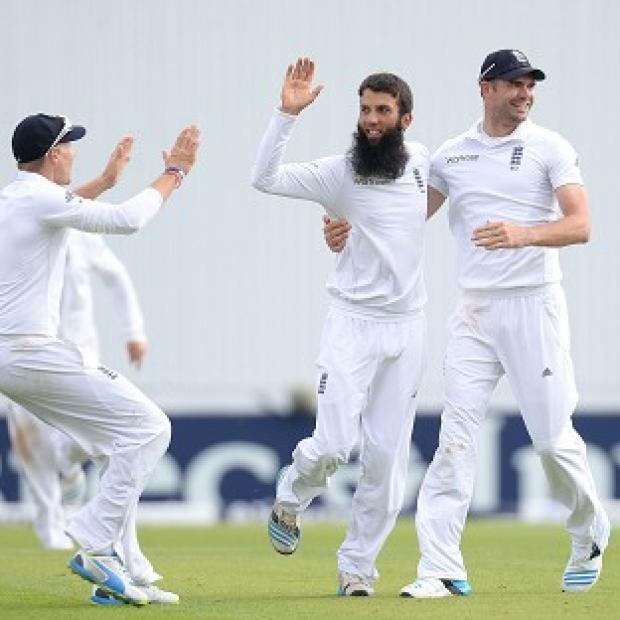Congleton Guardian: Moeen Ali, centre, celebrates taking the wicket of Sri Lanka's Lahiru Thirimanne Congleton Guardian: Moeen Ali, centre, celebrates taking the wicket of Sri Lanka's Lahiru Thirimanne