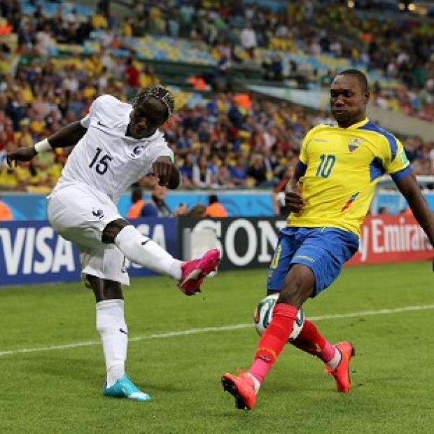 Congleton Guardian: Ecuador's Walter Ayovi, right, and France's Bacary Sagna battle for the ball in their goalless draw Congleton Guardian: Ecuador's Walter Ayovi, right, and France's Bacary Sagna battle for the ball in their goalless draw