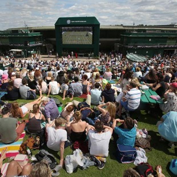 Congleton Guardian: Crowds watching the big screen at Wimbledon, from what Google Maps is calling Murray Mount. Congleton Guardian: Crowds watching the big screen at Wimbledon, from what Google Maps is calling Murray Mount.