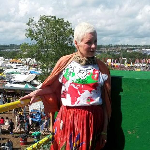 Congleton Guardian: Dame Vivienne Westwood at her first Glastonbury Festival Congleton Guardian: Dame Vivienne Westwood at her first Glastonbury Festival