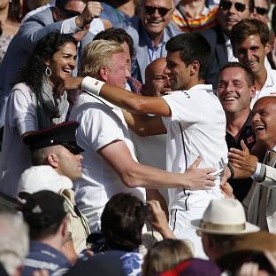 Congleton Guardian: Novak Djokovic, right, is thrilled with his success under coach Boris Becker, left Congleton Guardian: Novak Djokovic, right, is thrilled with his success under coach Boris Becker, left