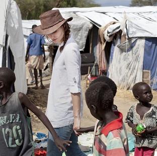 Congleton Guardian: Keira Knightley holds hands with displaced children in Bor Camp, South Sudan Congleton Guardian: Keira Knightley holds hands with displaced children in Bor Camp, South Sudan