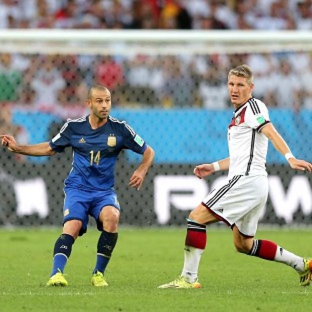 Congleton Guardian: The battle between Javier Mascherano, left, and Bastian Schweinsteiger was one of the highlights of the final Congleton Guardian: The battle between Javier Mascherano, left, and Bastian Schweinsteiger was one of the highlights of the final